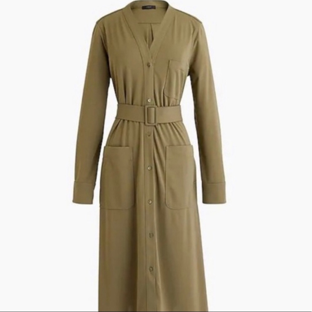 J.Crew Long-sleeve belted knit dress XS - Midi
